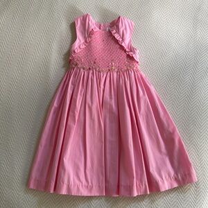 Luli & Me Pink Smocked Ruffle Party Dress